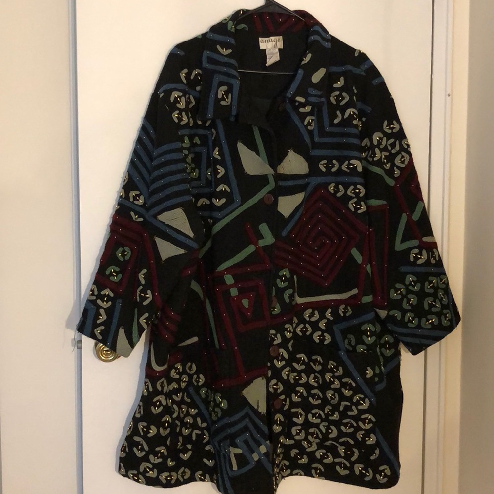 Embellished colorful trench coat